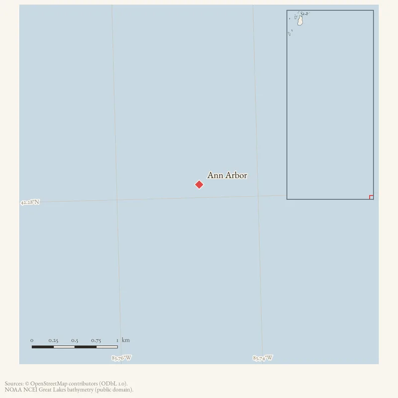 Locator map: Ann Arbor highlighted within the Beaver Island archipelago