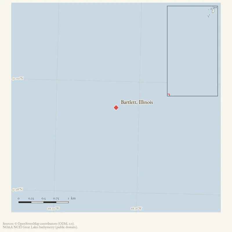 Locator map: Bartlett, Illinois highlighted within the Beaver Island archipelago