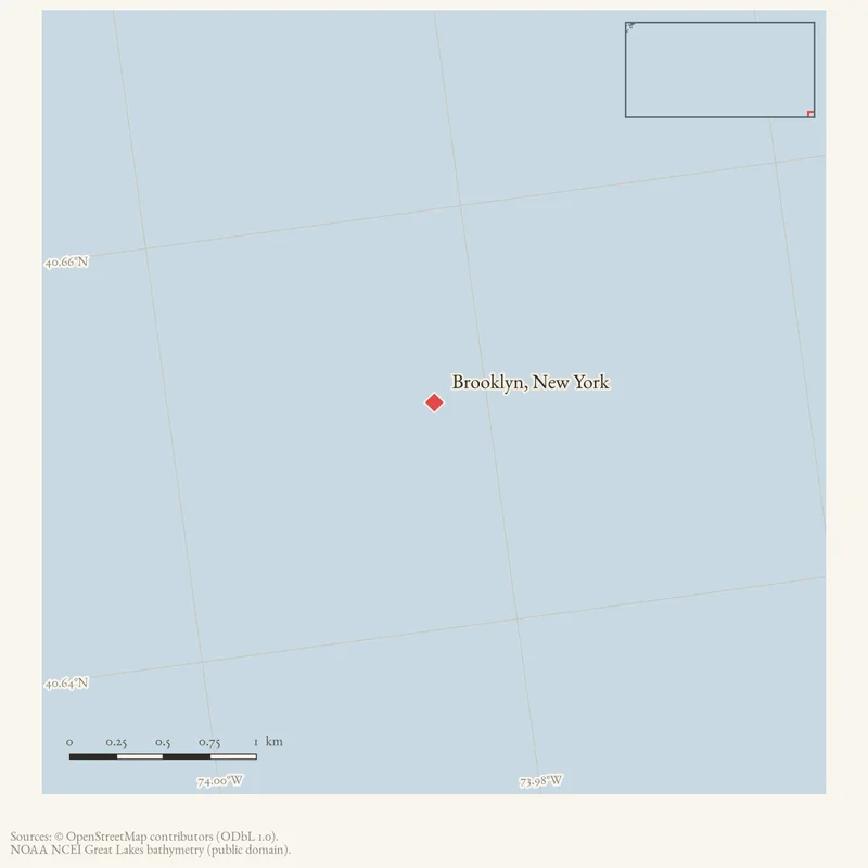 Locator map: Brooklyn, New York highlighted within the Beaver Island archipelago