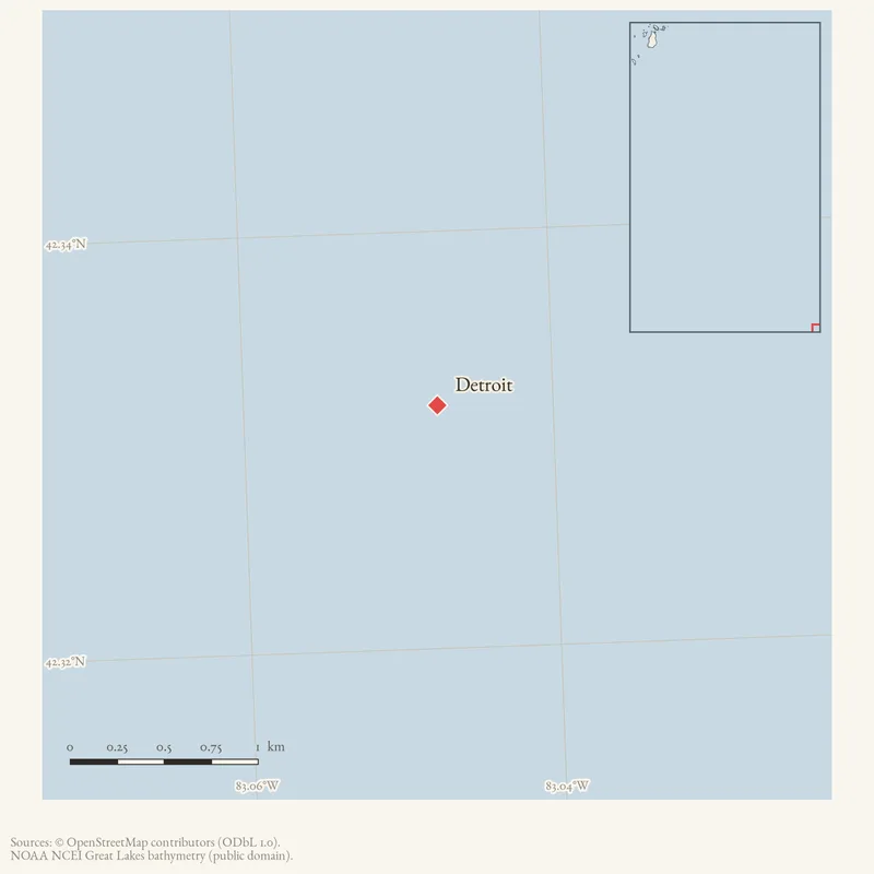 Locator map: Detroit highlighted within the Beaver Island archipelago