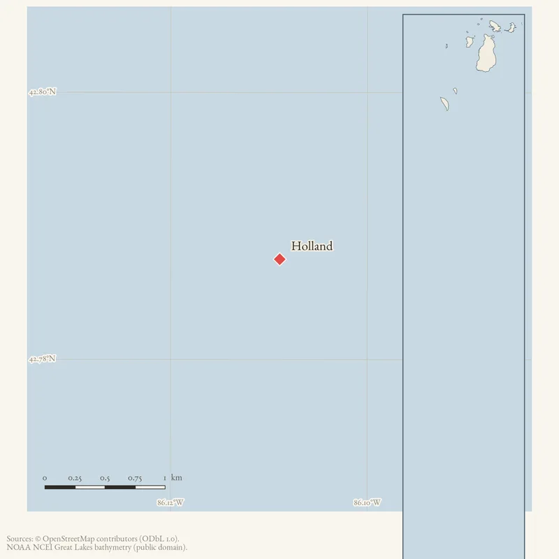 Locator map: Holland highlighted within the Beaver Island archipelago