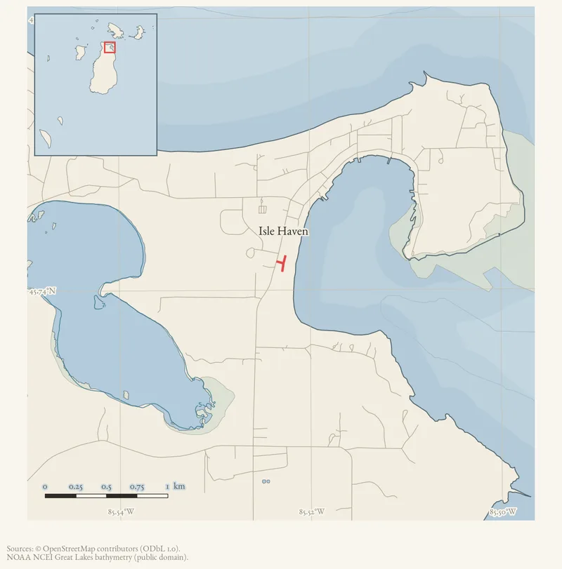 Locator map: Isle Haven highlighted within the Beaver Island archipelago