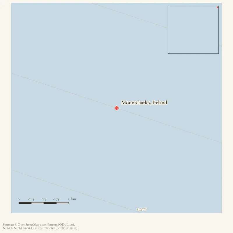 Locator map: Mountcharles, Ireland highlighted within the Beaver Island archipelago
