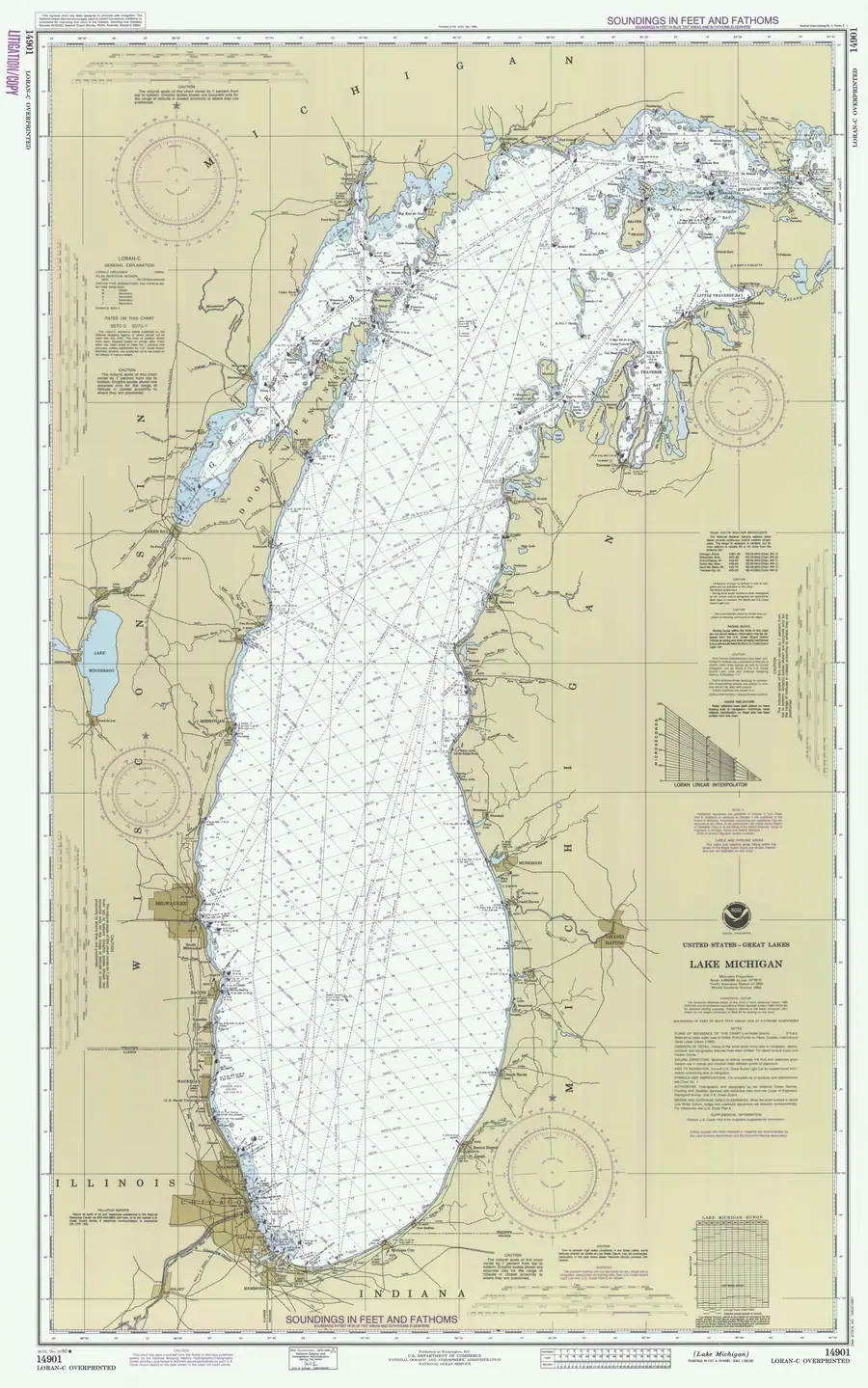 Historical chart: Lake Michigan, held by NOAA Office of Coast Survey, 1990.