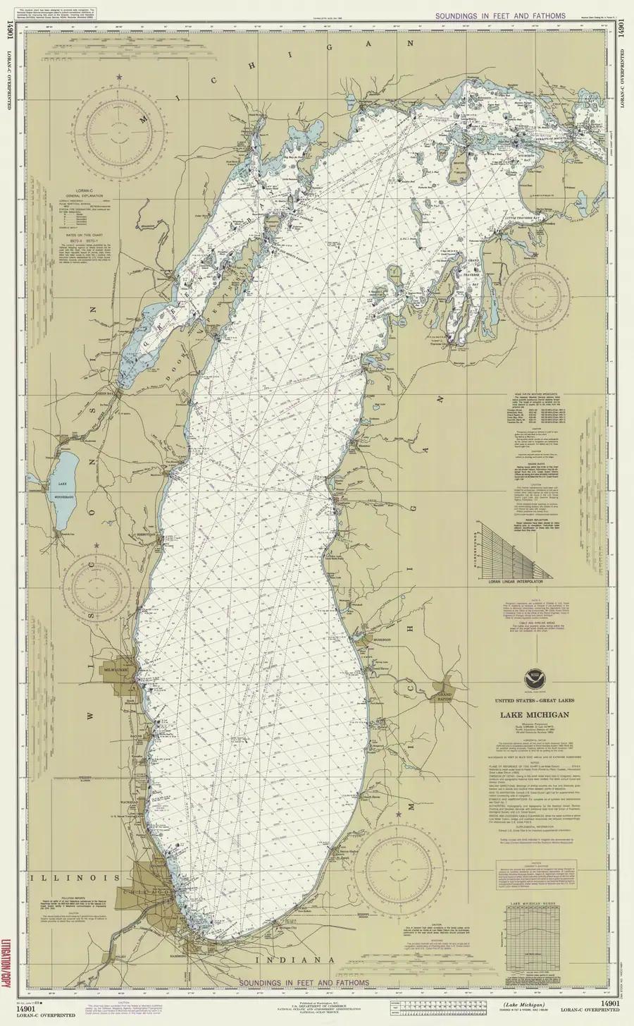 Historical chart: Lake Michigan, held by NOAA Office of Coast Survey, 1989.