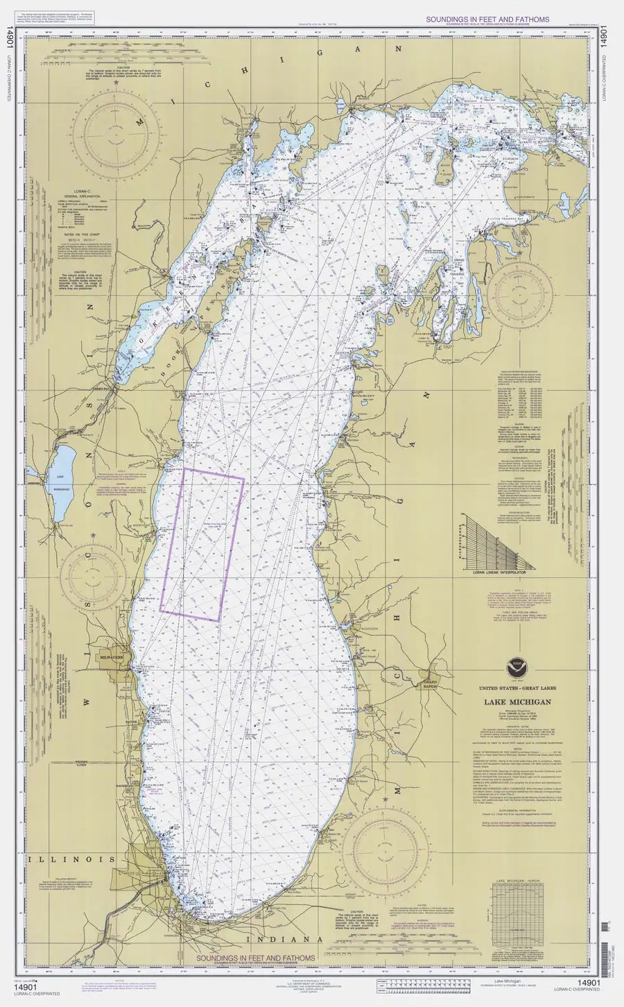 Historical chart: Lake Michigan, held by NOAA Office of Coast Survey, 1999.