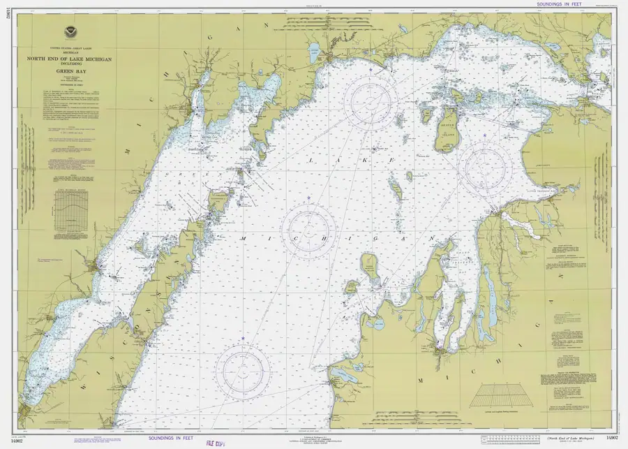 Historical chart: North End Of Lake Michigan Including Green Bay, held by NOAA Office of Coast Survey, 1979.