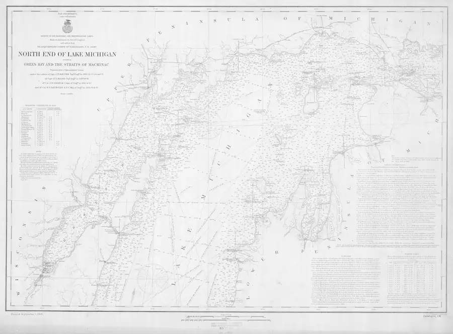 Historical nautical chart showing coastlines, waterways, soundings, navigation symbols, and compass roses.