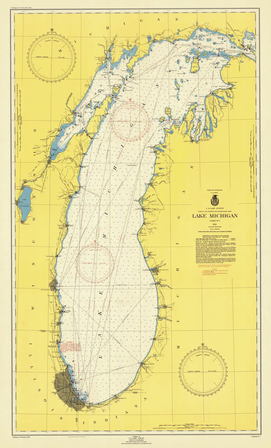 Historical chart: Lake Michigan, held by NOAA Office of Coast Survey, 1950.