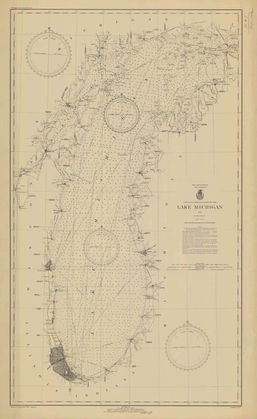 Historical chart: Lake Michigan, held by NOAA Office of Coast Survey, 1939.