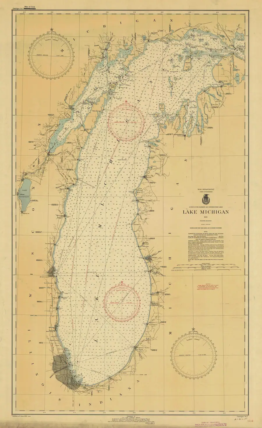 Historical chart: Lake Michigan, held by NOAA Office of Coast Survey, 1935.