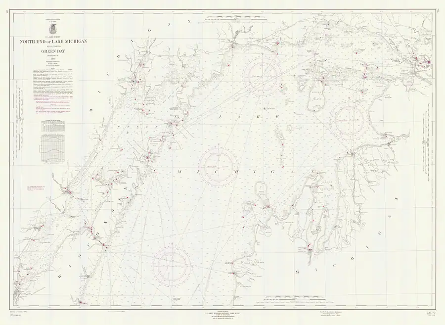 Historical chart: North End Of Lake Michigan Including Green Bay, held by NOAA Office of Coast Survey, 1963.