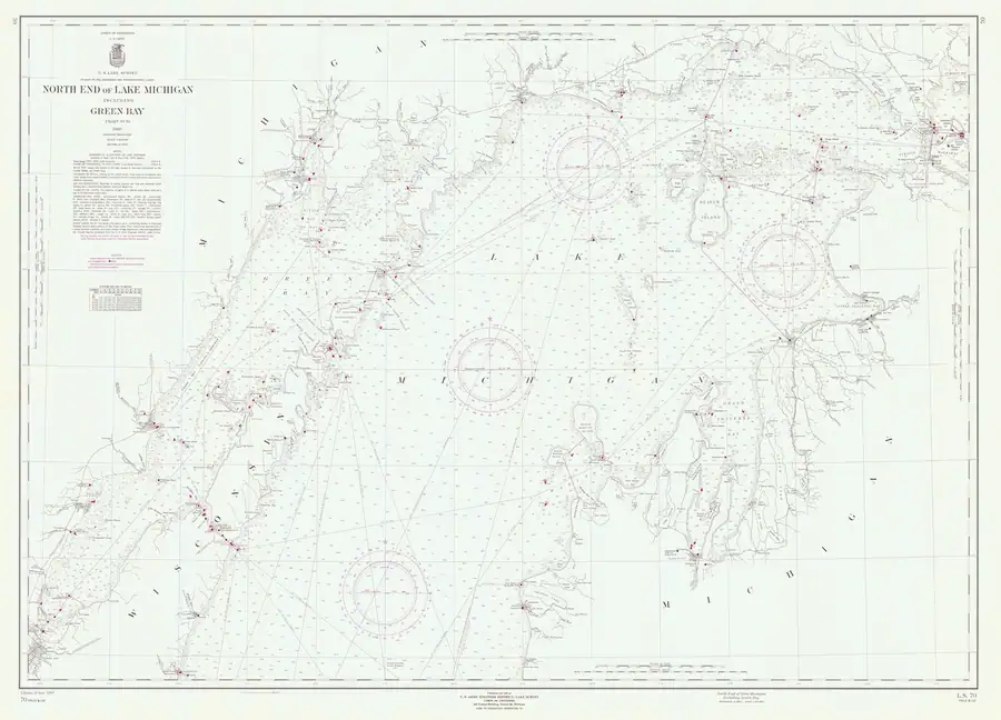 Historical chart: North End Of Lake Michigan Including Green Bay, held by NOAA Office of Coast Survey, 1960.