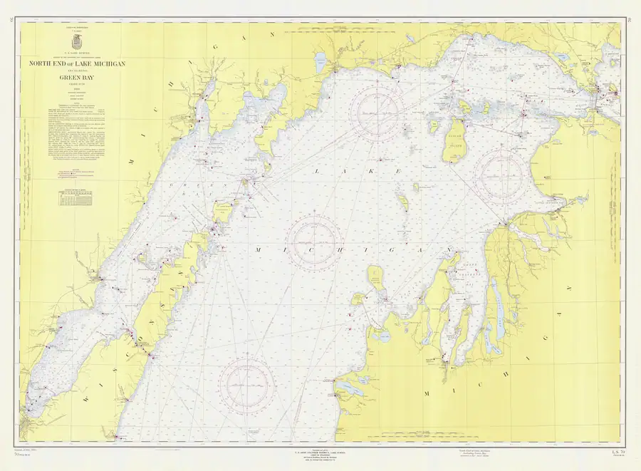 Historical chart: North End Of Lake Michigan Including Green Bay, held by NOAA Office of Coast Survey, 1960.