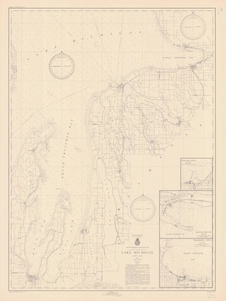 Historical chart: Lake Michigan, held by NOAA Office of Coast Survey, 1944.