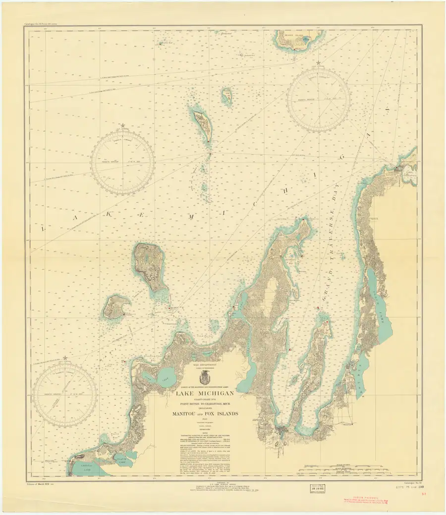 Historical chart: Lake Michigan, held by NOAA Office of Coast Survey, 1935.
