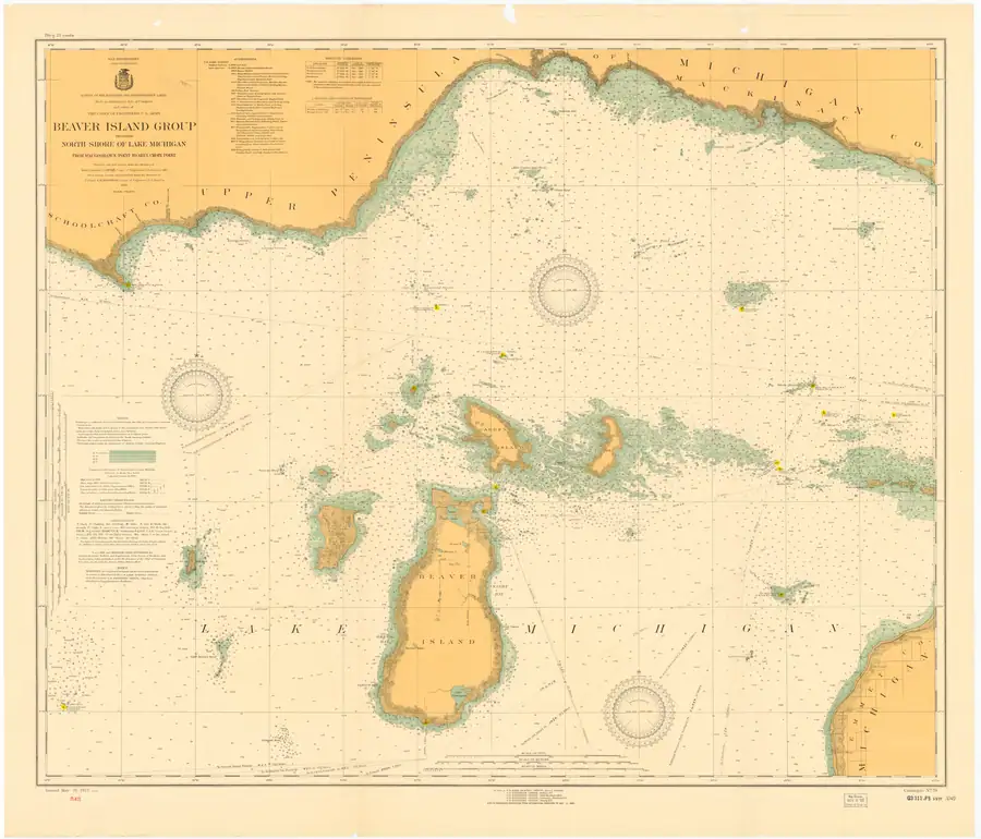 Historical chart: Beaver Island Group nautical chart (1923).
