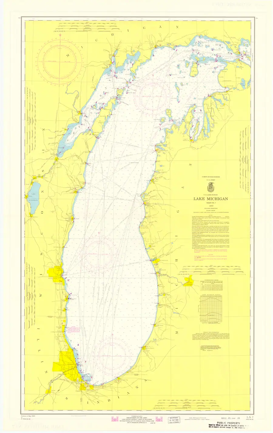Historical chart: Lake Michigan, held by NOAA Office of Coast Survey, 1969.