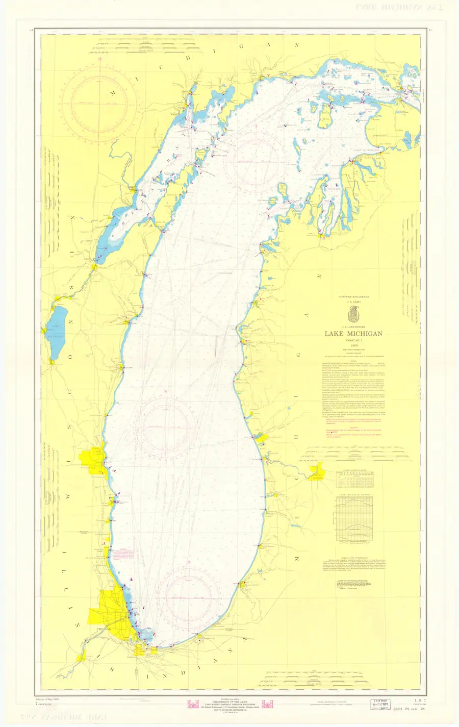 Historical chart: Lake Michigan, held by NOAA Office of Coast Survey, 1970.
