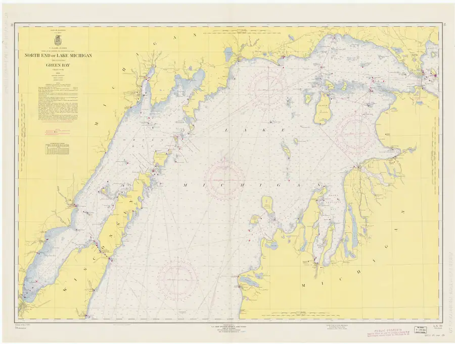 Historical chart: North End Of Lake Michigan Including Green Bay, held by NOAA Office of Coast Survey, 1960.