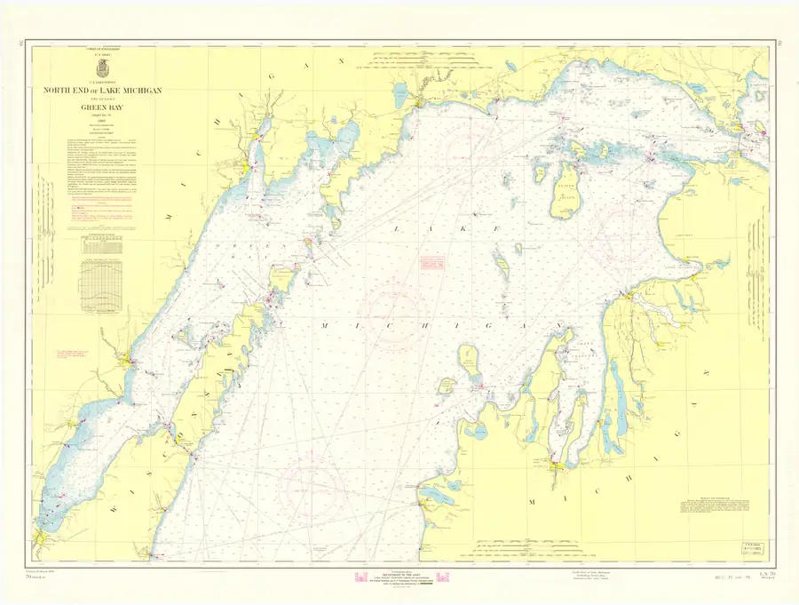 Historical chart: North End Of Lake Michigan Including Green Bay, held by NOAA Office of Coast Survey, 1969.