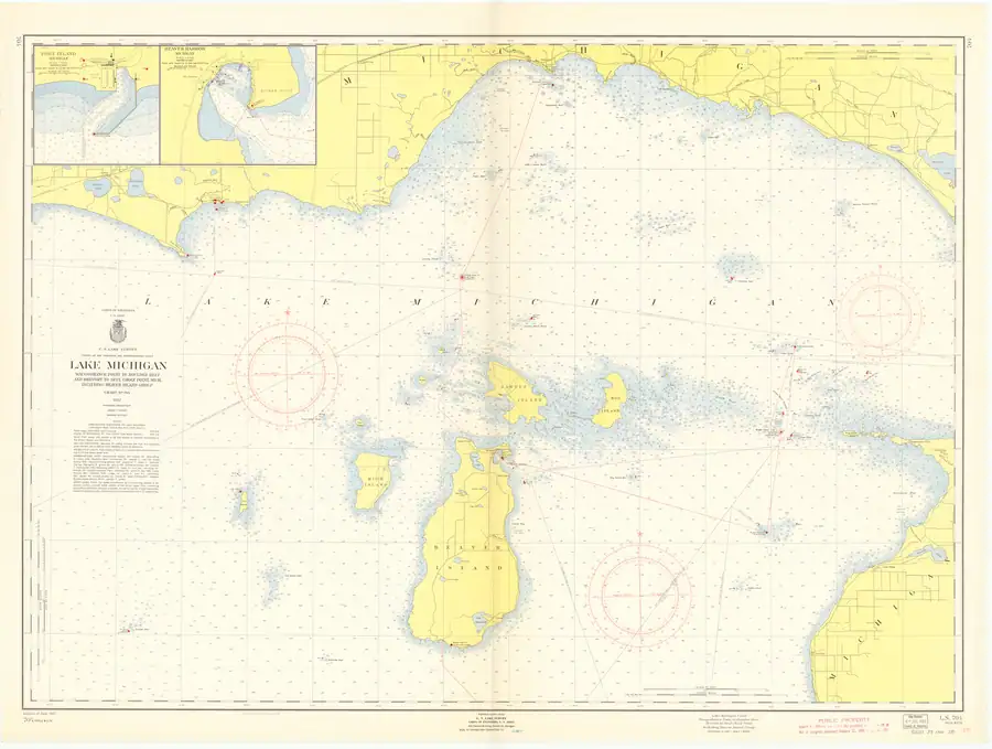 Historical chart: Lake Michigan, Waugoshance Point To Boulder Reef And Brevort To Seul Choix Point, Mich. Including Beaver Island Group, held by NOAA Office of Coast Survey, 1957.
