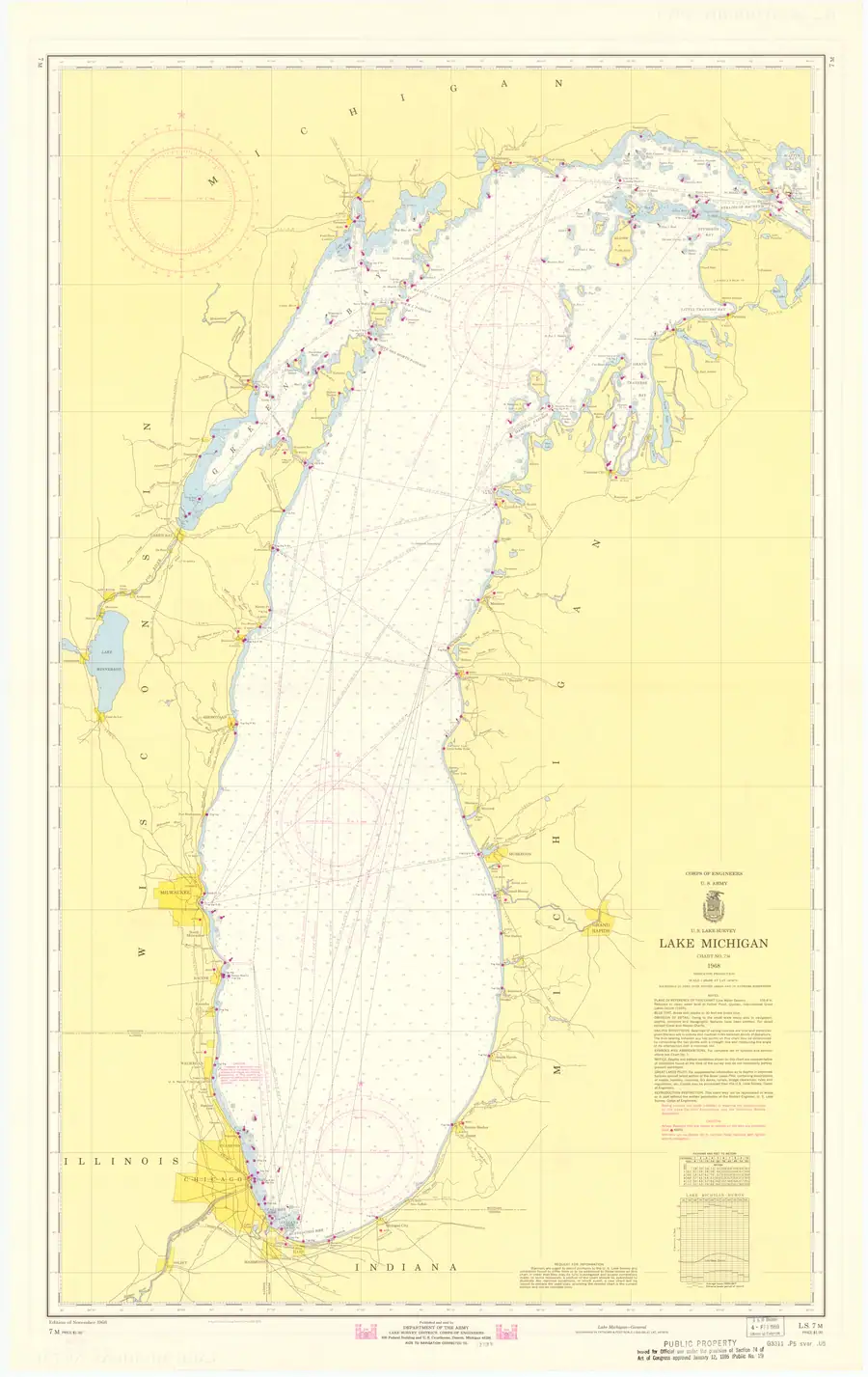 Historical chart: Lake Michigan, held by NOAA Office of Coast Survey, 1969.