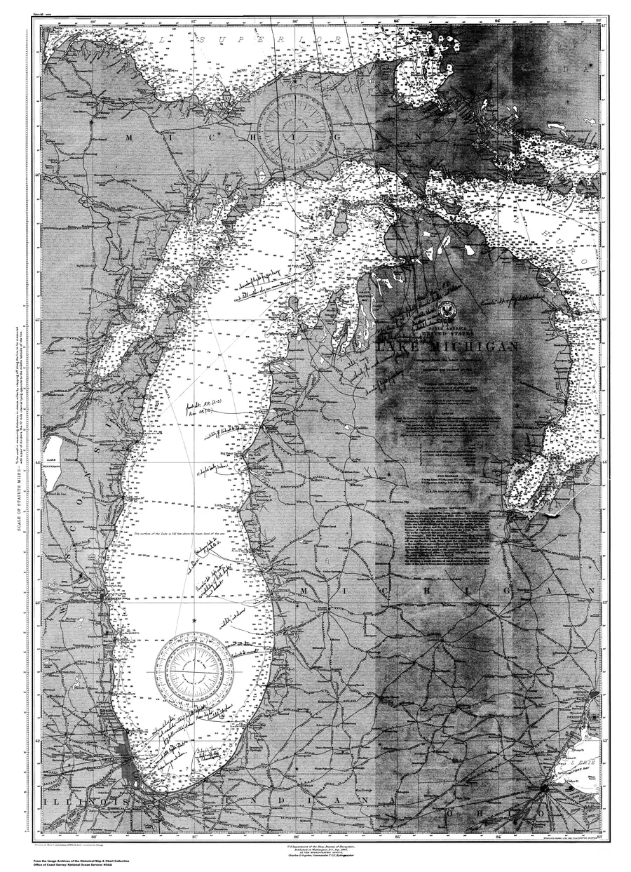 Historical chart: Lake Michigan, held by NOAA Office of Coast Survey, 1895.