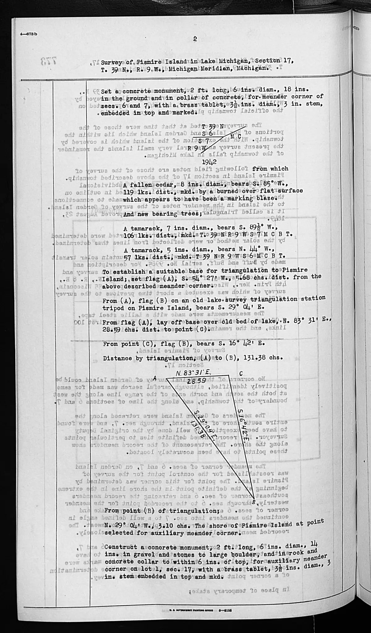 Scanned page: field note volume 276017 page 0774 pismire island survey, held by Bureau of Land Management, General Land Office Records.