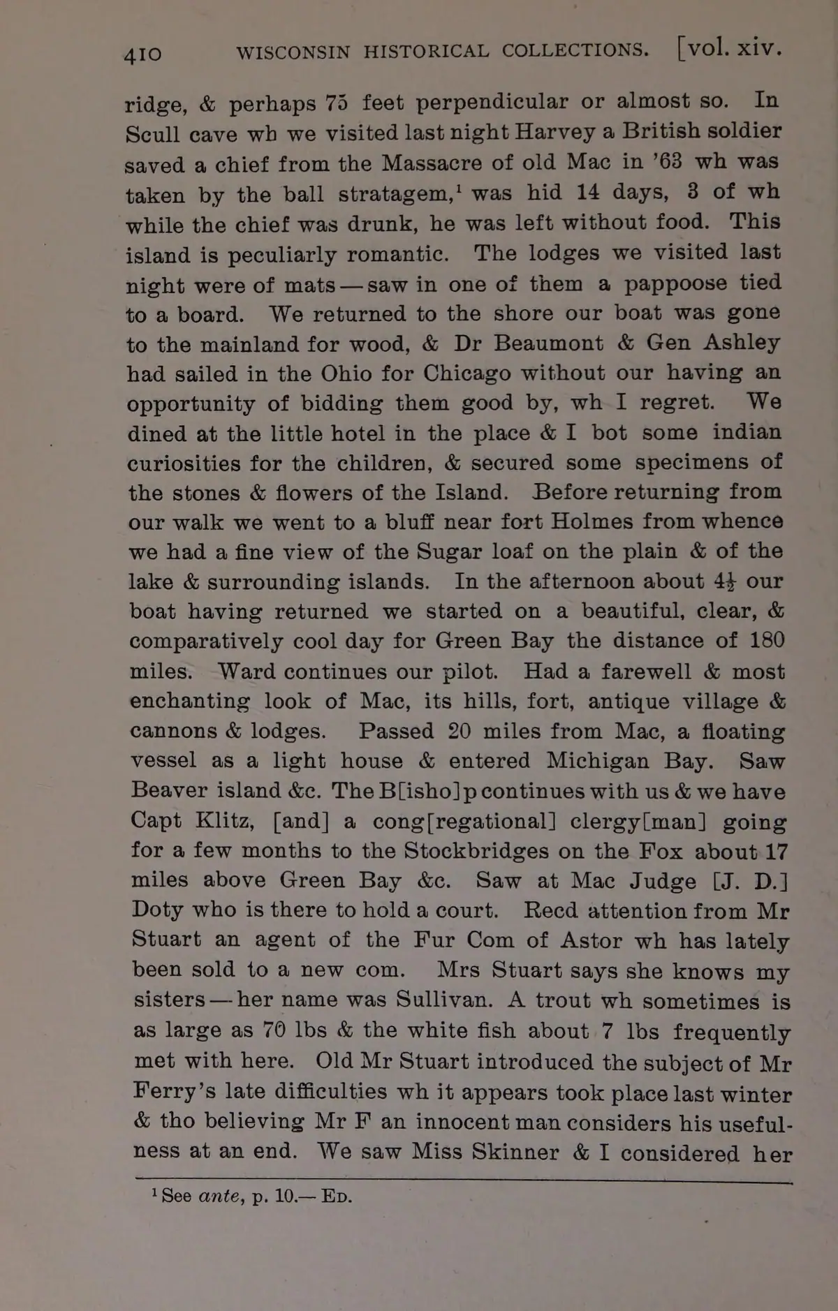 Scanned document page: Jackson Kemper’s journal of an Episcopal missionary’s