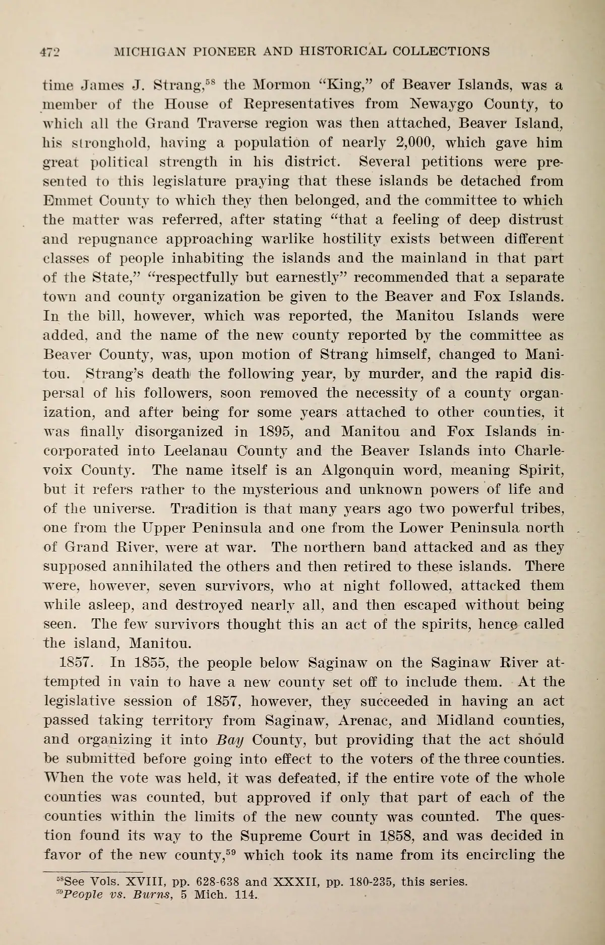 Scanned document page: Michigan Historical Collections, volume 38 (1912).