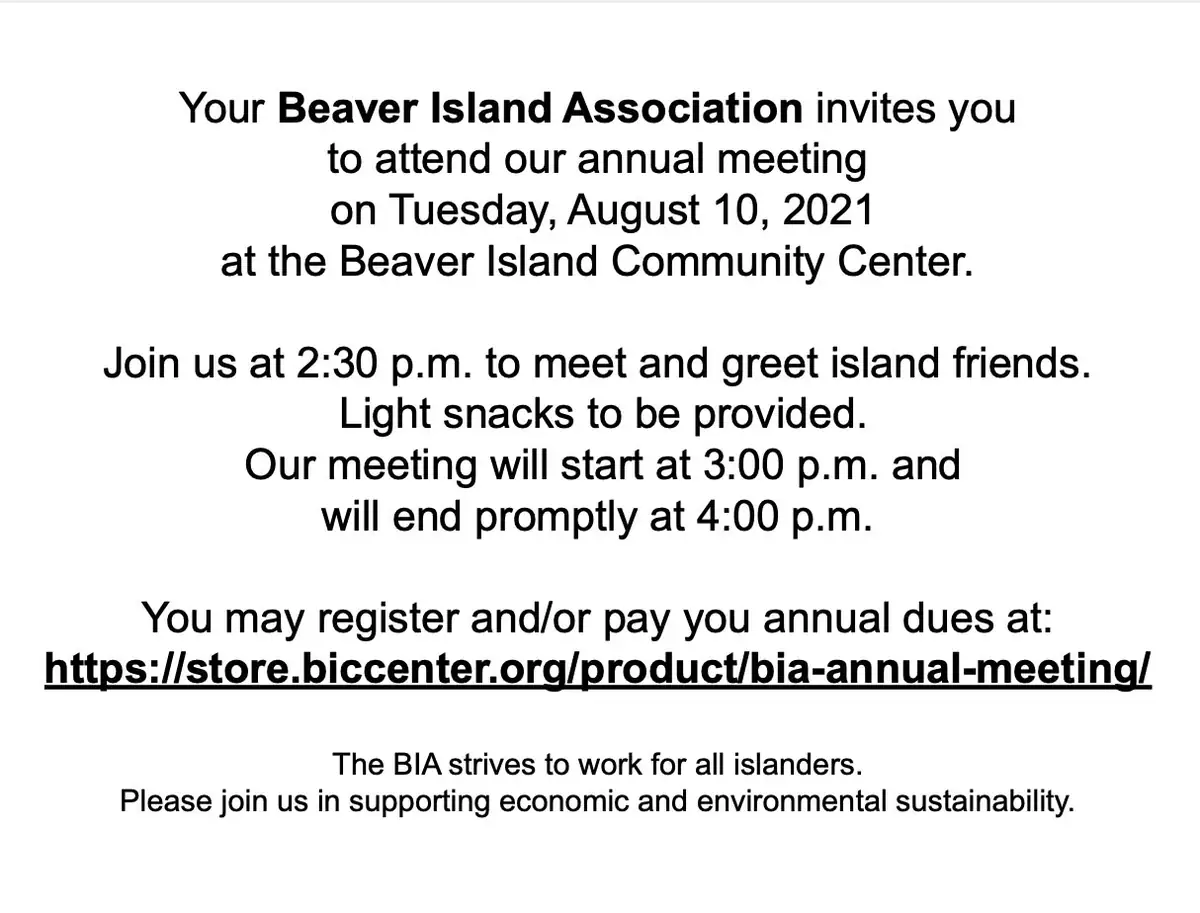 Announcement graphic inviting attendance at an annual meeting, with schedule, registration link, and organizational message.
