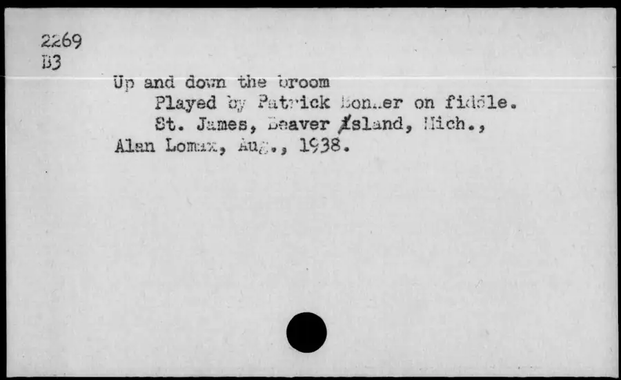 Photograph: Up and down the broom, 1938-08.