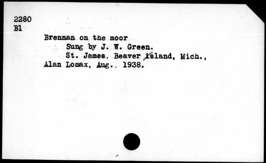 Photograph: Brennan on the moor, 1938-08.