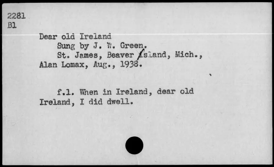 Photograph: Dear old Ireland, 1938-08.