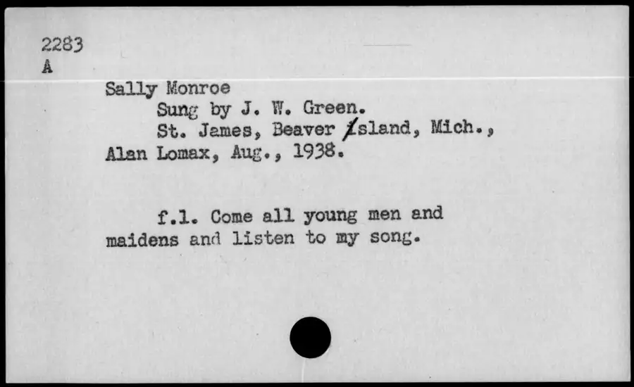 Photograph: Sally Monroe, 1938-08.