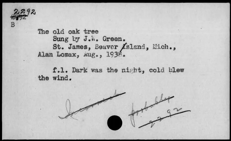Photograph: The old oak tree, 1938-08.