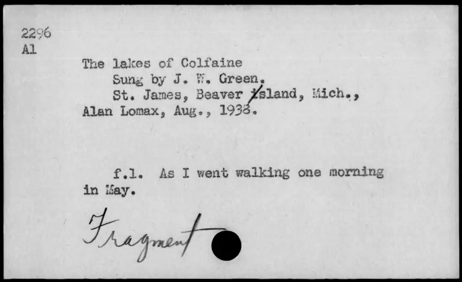 Photograph: The lakes of Colfaine, 1938-08.