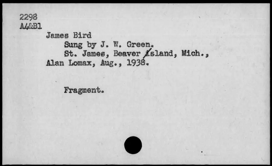 Photograph: James Bird, 1938-08.