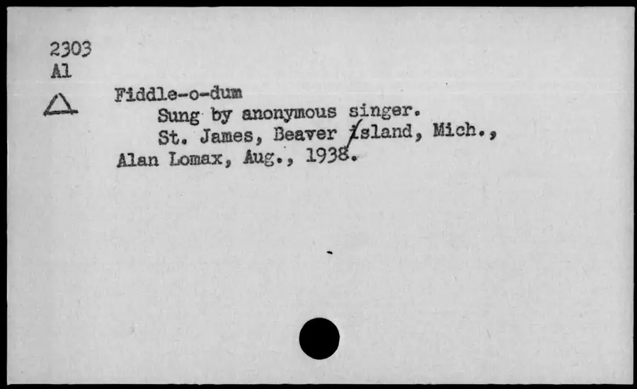 Photograph: Fiddle-o-dum, 1938-08.