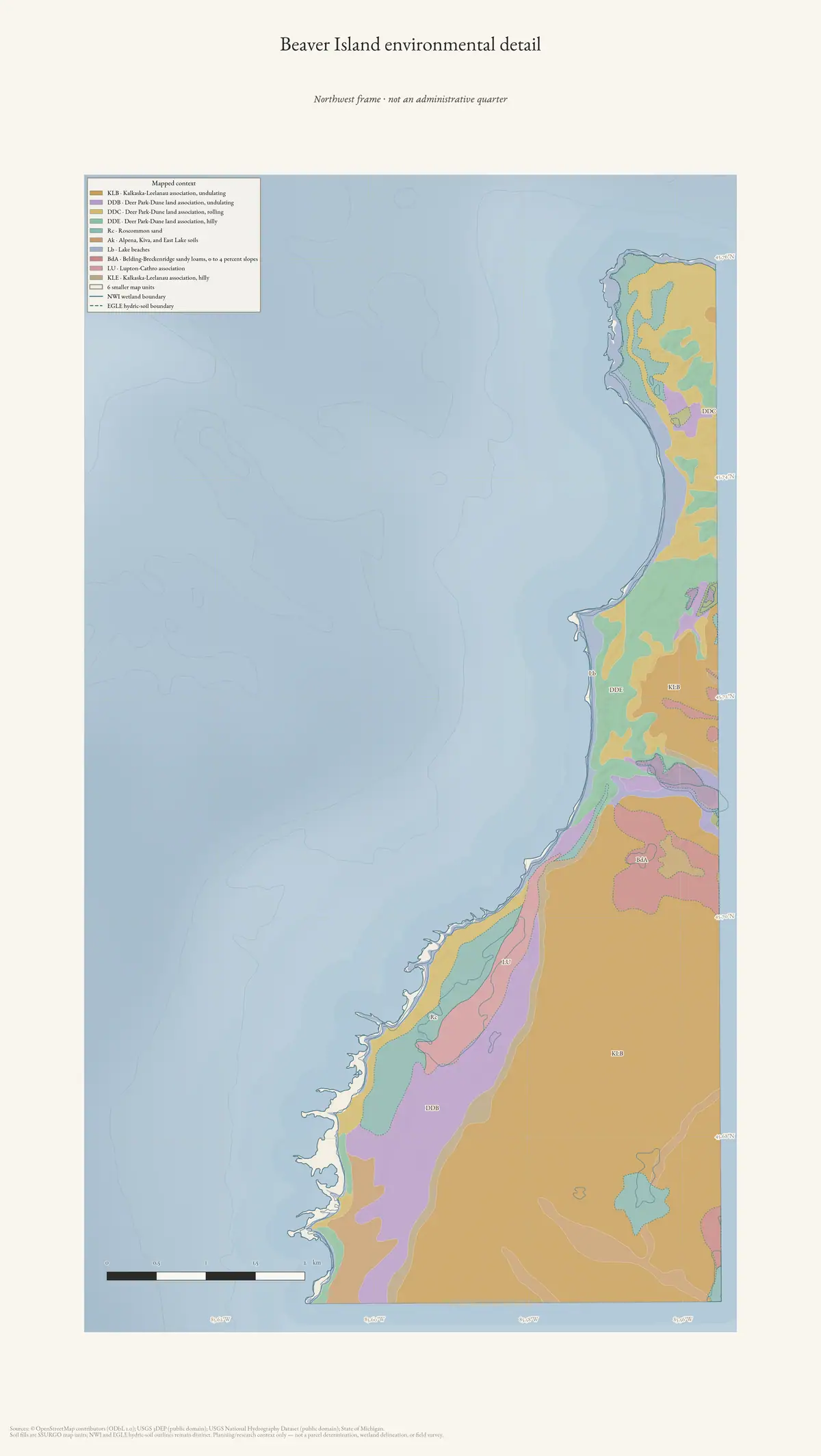 Map: Beaver Island environmental detail — Northwest.