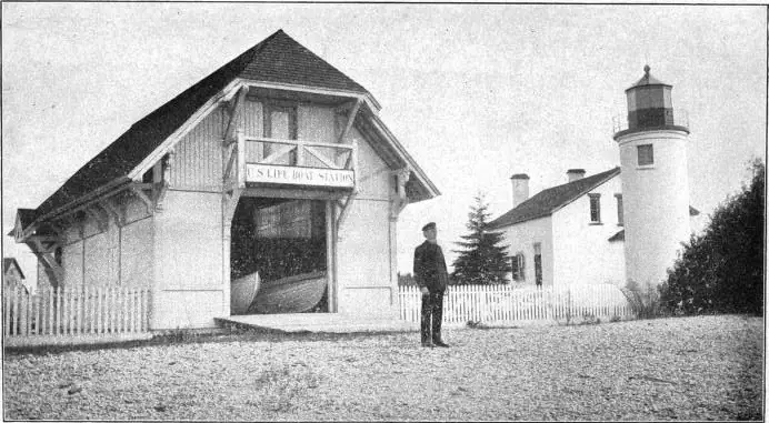 The Light House and Life Saving Station at Beaver Island Harbor" — plate